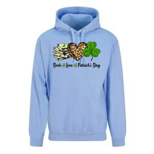 Book Love Shamrock Leopard Heart Book Lover St Patrick's Day Gift Unisex Surf Hoodie