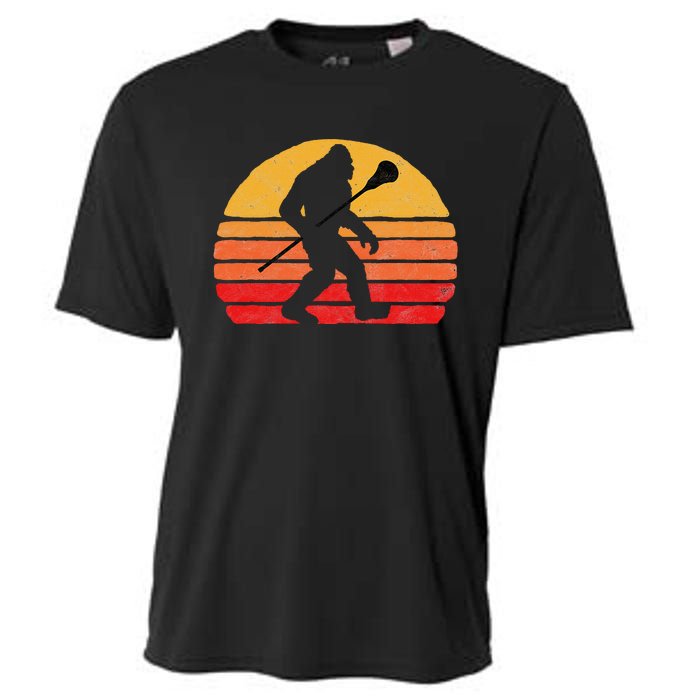 Bigfoot Lacrosse Stick Vintage Surf Sun Funny Lax Cooling Performance Crew T-Shirt