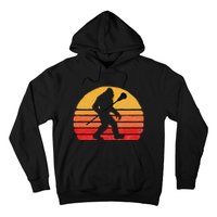 Bigfoot Lacrosse Stick Vintage Surf Sun Funny Lax Hoodie