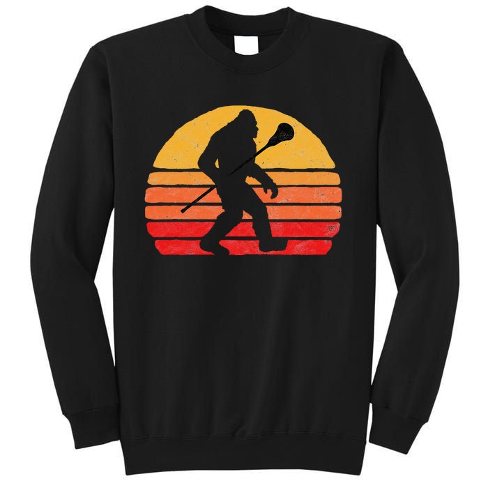 Bigfoot Lacrosse Stick Vintage Surf Sun Funny Lax Sweatshirt