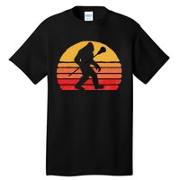 Bigfoot Lacrosse Stick Vintage Surf Sun Funny Lax Tall T-Shirt