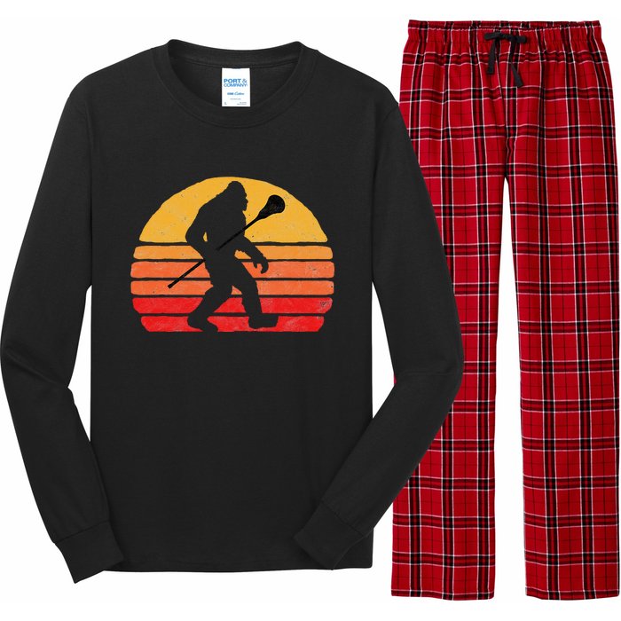 Bigfoot Lacrosse Stick Vintage Surf Sun Funny Lax Long Sleeve Pajama Set