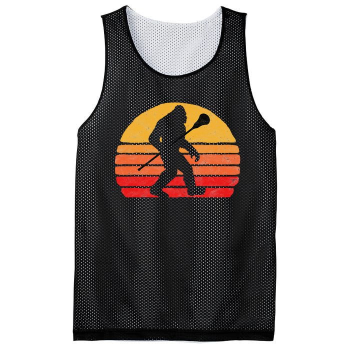 Bigfoot Lacrosse Stick Vintage Surf Sun Funny Lax Mesh Reversible Basketball Jersey Tank