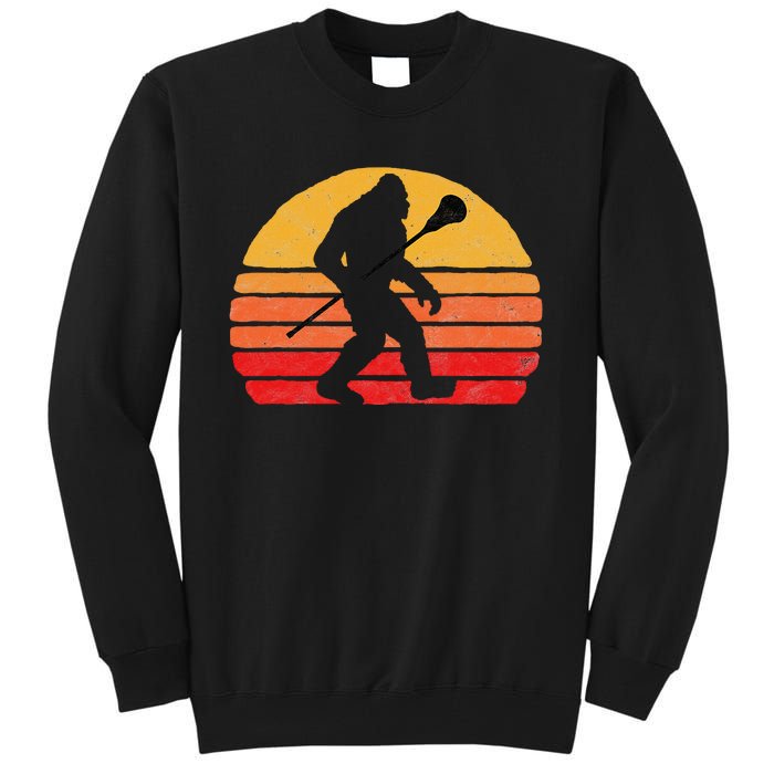 Bigfoot Lacrosse Stick Vintage Surf Sun Funny Lax Tall Sweatshirt