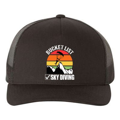 Bucket List Sky Diving Vintage Skydiver Skydiving Parachute Yupoong Adult 5-Panel Trucker Hat