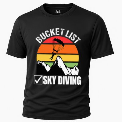 Bucket List Sky Diving Vintage Skydiver Skydiving Parachute Performance Shirt