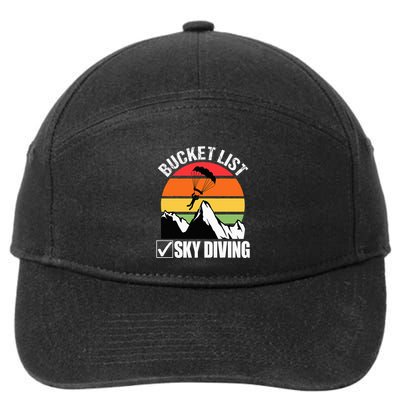 Bucket List Sky Diving Vintage Skydiver Skydiving Parachute 7-Panel Snapback Hat
