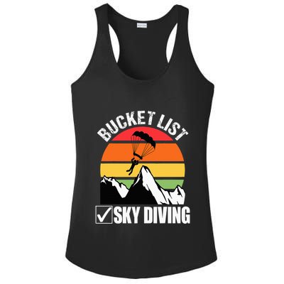 Bucket List Sky Diving Vintage Skydiver Skydiving Parachute Ladies PosiCharge Competitor Racerback Tank