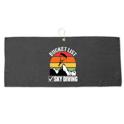 Bucket List Sky Diving Vintage Skydiver Skydiving Parachute Large Microfiber Waffle Golf Towel