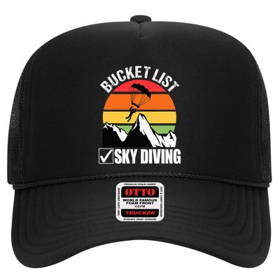 Bucket List Sky Diving Vintage Skydiver Skydiving Parachute Trucker Hat