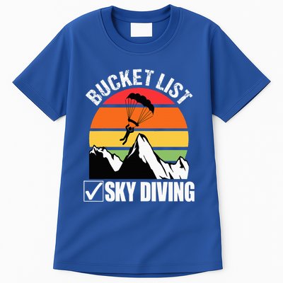 Bucket List Sky Diving Vintage Skydiver Skydiving Parachute Tall T-Shirt