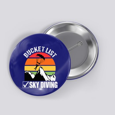 Bucket List Sky Diving Vintage Skydiver Skydiving Parachute Button