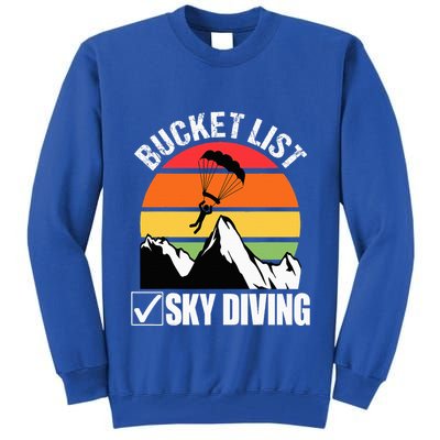 Bucket List Sky Diving Vintage Skydiver Skydiving Parachute Tall Sweatshirt