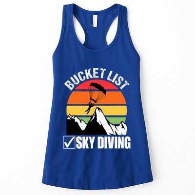 Bucket List Sky Diving Vintage Skydiver Skydiving Parachute Womens Tank Top