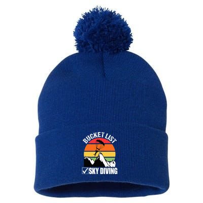 Bucket List Sky Diving Vintage Skydiver Skydiving Parachute Pom Pom 12in Knit Beanie