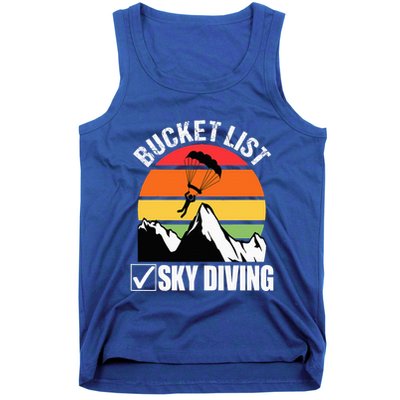 Bucket List Sky Diving Vintage Skydiver Skydiving Parachute Tank Top