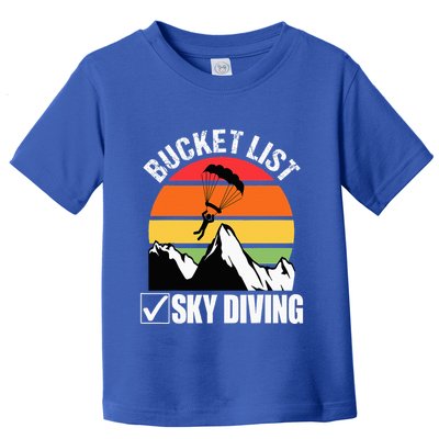 Bucket List Sky Diving Vintage Skydiver Skydiving Parachute Toddler T-Shirt