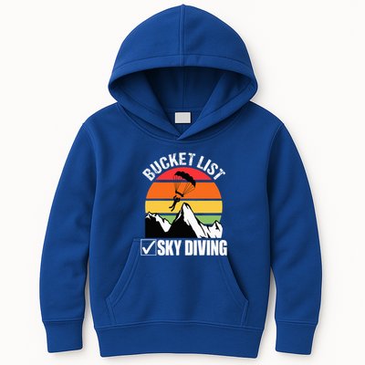 Bucket List Sky Diving Vintage Skydiver Skydiving Parachute Kids Hoodie