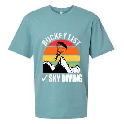 Bucket List Sky Diving Vintage Skydiver Skydiving Parachute Sueded Cloud Jersey T-Shirt