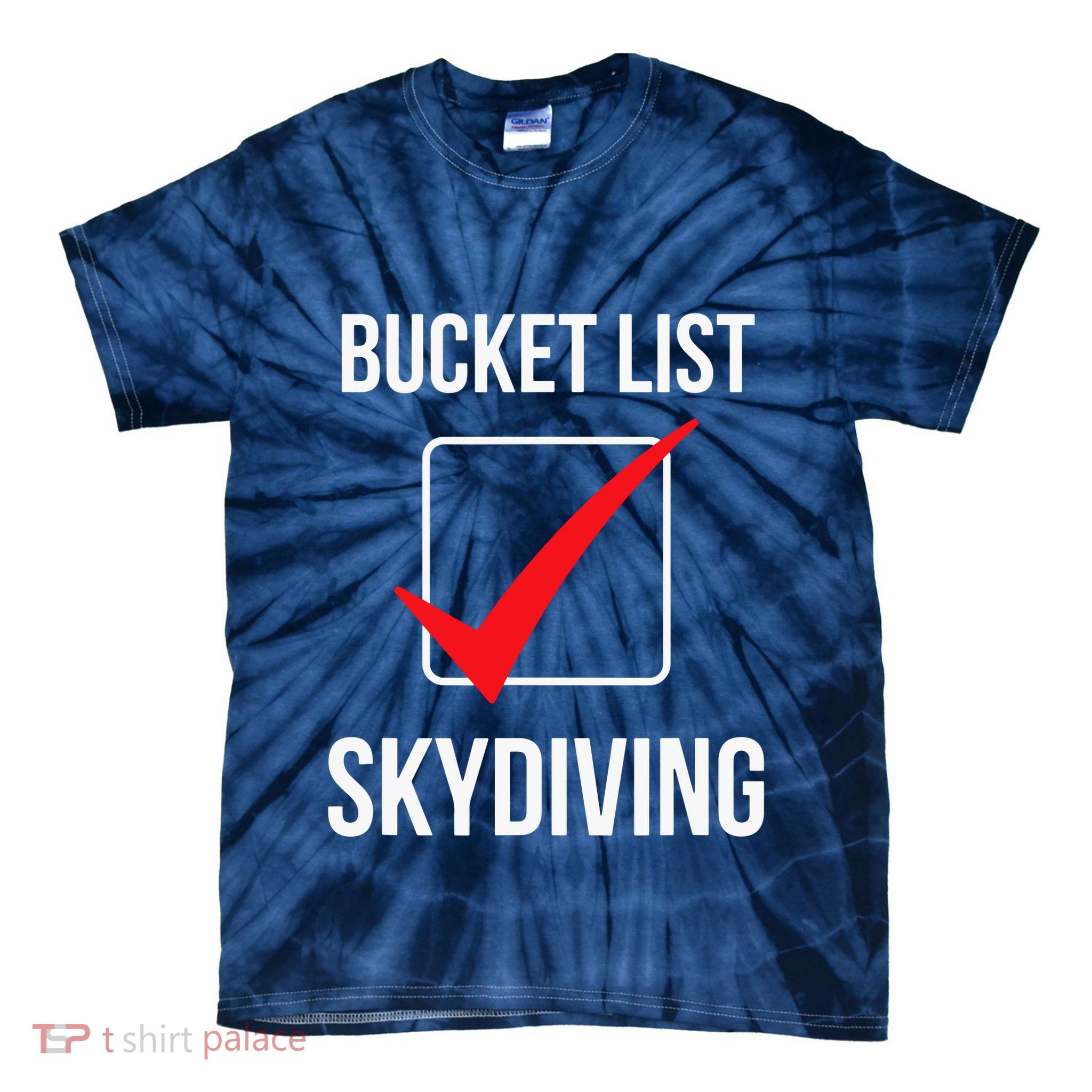 Bucket List Skydiving Vintage Tie-Dye T-Shirt