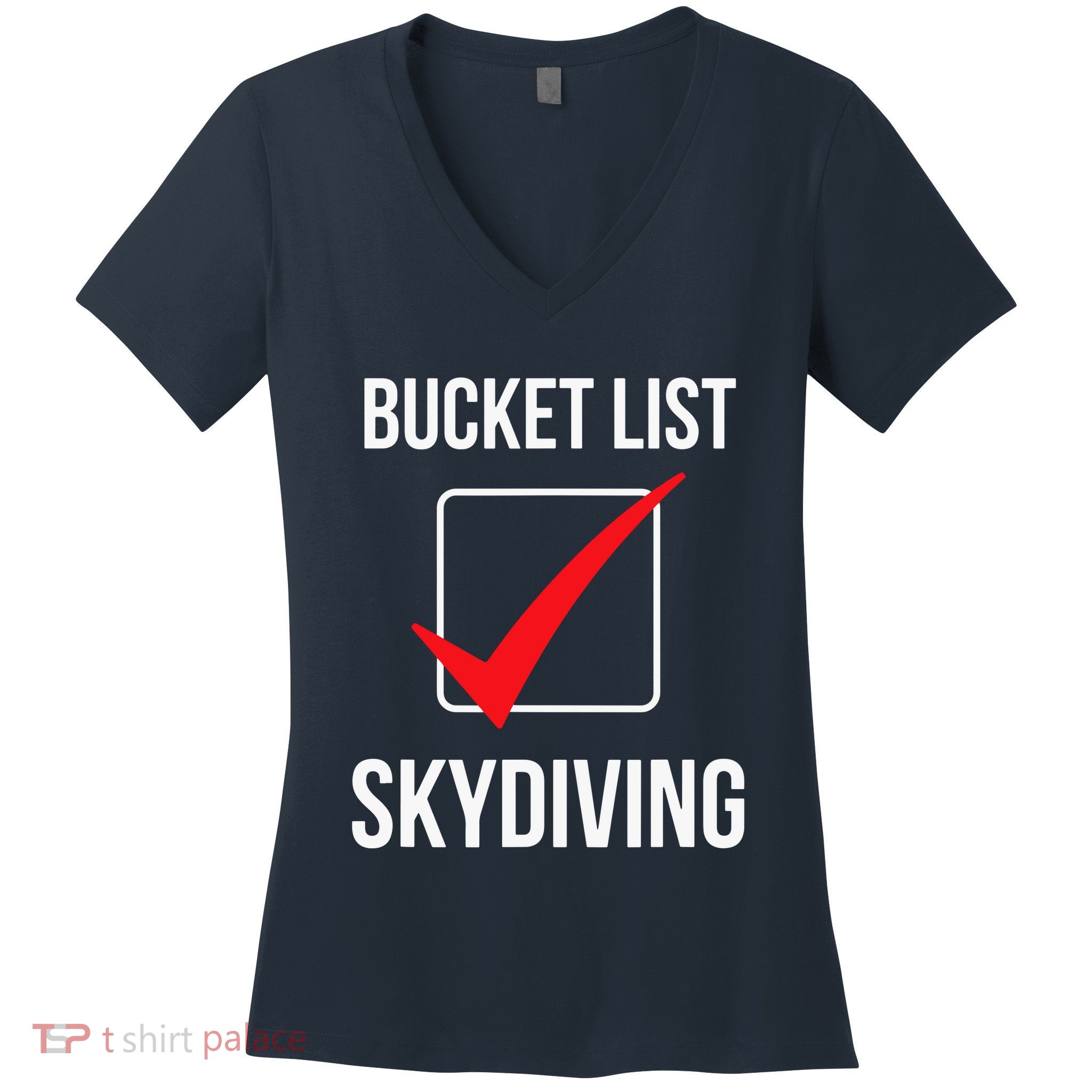Bucket List Skydiving Vintage Women's V-Neck T-Shirt
