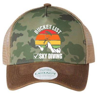 Bucket List Sky Diving Vintage Skydiver Skydiving Parachute Legacy Tie Dye Trucker Hat