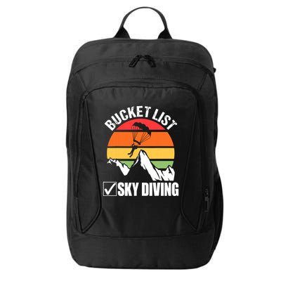 Bucket List Sky Diving Vintage Skydiver Skydiving Parachute City Backpack