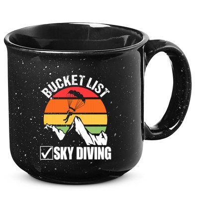 Bucket List Sky Diving Vintage Skydiver Skydiving Parachute 15oz Campfire Ceramic Mug