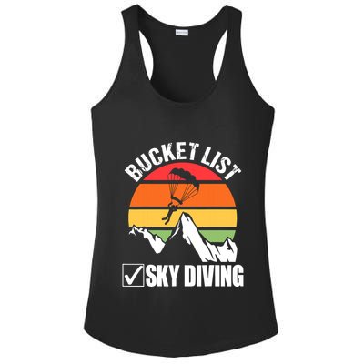 Bucket List Sky Diving Vintage Skydiver Skydiving Parachute Ladies PosiCharge Competitor Racerback Tank
