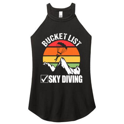 Bucket List Sky Diving Vintage Skydiver Skydiving Parachute Women's Perfect Tri Rocker Tank