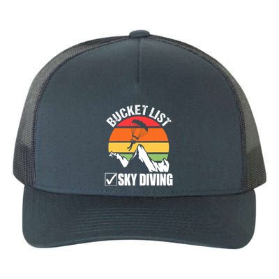 Bucket List Sky Diving Vintage Skydiver Skydiving Parachute Yupoong Adult 5-Panel Trucker Hat