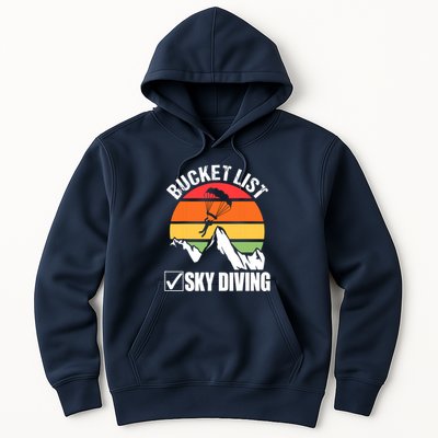 Bucket List Sky Diving Vintage Skydiver Skydiving Parachute Hoodie