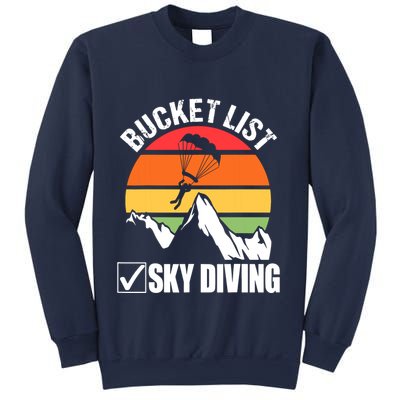 Bucket List Sky Diving Vintage Skydiver Skydiving Parachute Sweatshirt