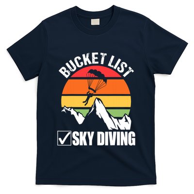 Bucket List Sky Diving Vintage Skydiver Skydiving Parachute T-Shirt
