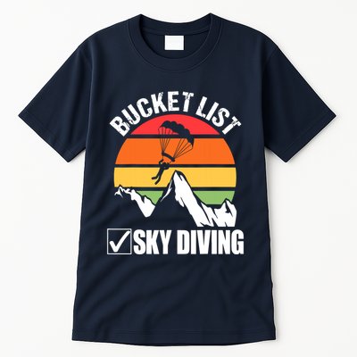 Bucket List Sky Diving Vintage Skydiver Skydiving Parachute Tall T-Shirt