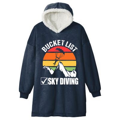Bucket List Sky Diving Vintage Skydiver Skydiving Parachute Hooded Wearable Blanket