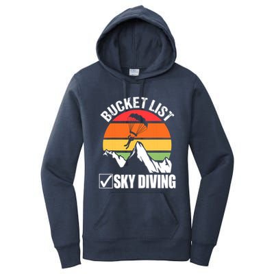 Bucket List Sky Diving Vintage Skydiver Skydiving Parachute Women's Pullover Hoodie