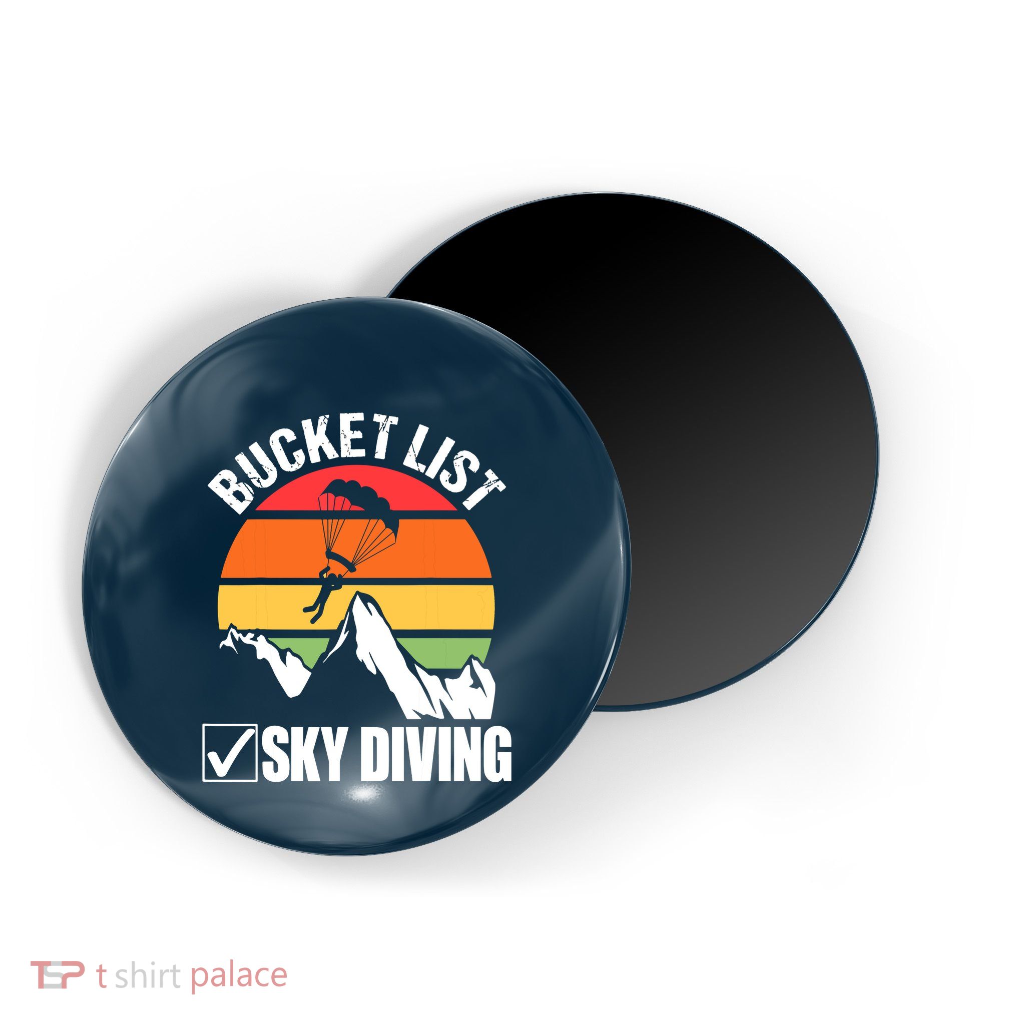 Bucket List Sky Diving Vintage Skydiver Skydiving Parachute Magnet