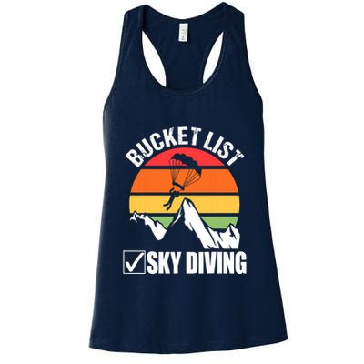 Bucket List Sky Diving Vintage Skydiver Skydiving Parachute Womens Tank Top