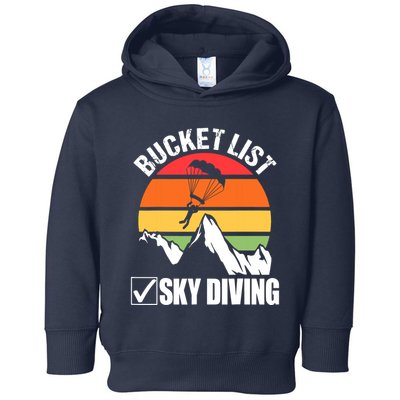 Bucket List Sky Diving Vintage Skydiver Skydiving Parachute Toddler Hoodie