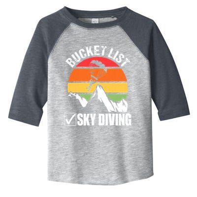 Bucket List Sky Diving Vintage Skydiver Skydiving Parachute Toddler Fine Jersey T-Shirt