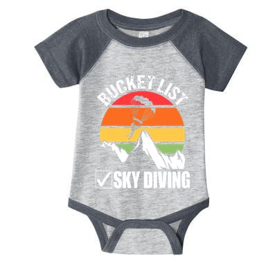 Bucket List Sky Diving Vintage Skydiver Skydiving Parachute Infant Baby Jersey Bodysuit