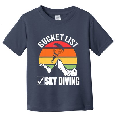 Bucket List Sky Diving Vintage Skydiver Skydiving Parachute Toddler T-Shirt
