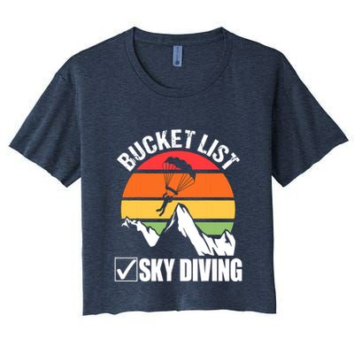 Bucket List Sky Diving Vintage Skydiver Skydiving Parachute Crop Top