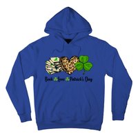 Book Love Shamrock Leopard Heart Book Lover St Patrick's Day Gift Hoodie