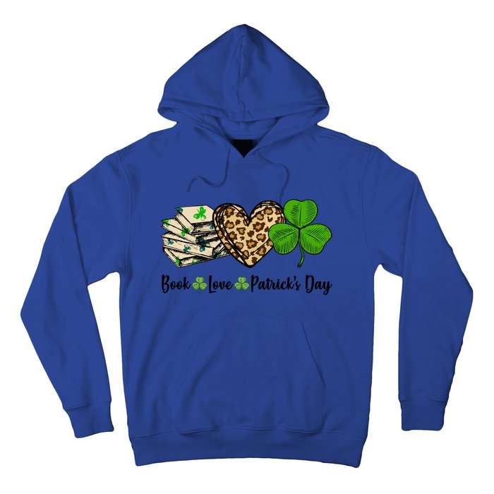 Book Love Shamrock Leopard Heart Book Lover St Patrick's Day Gift Hoodie