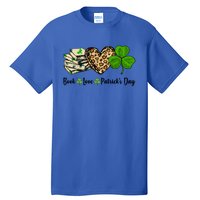 Book Love Shamrock Leopard Heart Book Lover St Patrick's Day Gift Tall T-Shirt