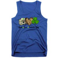 Book Love Shamrock Leopard Heart Book Lover St Patrick's Day Gift Tank Top