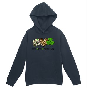 Book Love Shamrock Leopard Heart Book Lover St Patrick's Day Gift Urban Pullover Hoodie