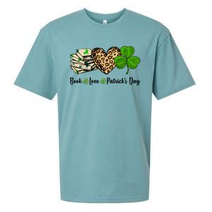 Book Love Shamrock Leopard Heart Book Lover St Patrick's Day Gift Sueded Cloud Jersey T-Shirt